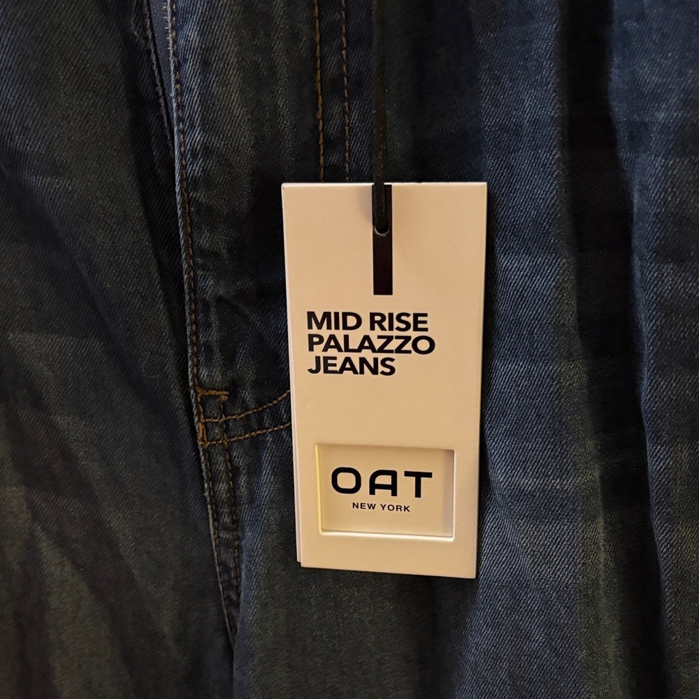 Oat New York Dark Blue Wide Leg Jeans - Picture 3 of 7
